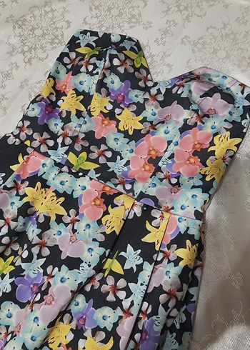 Mango Lefties Straplez Çiçekli kısa Elbise