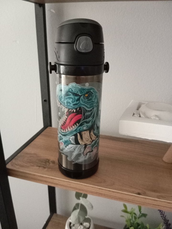 Çocuklar için Siyah Termos Şişe - Görsel 4