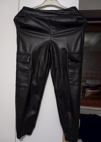 Siyah Deri Kemerli Rahat Kesim kız cocuk Pantolon - Görsel 2