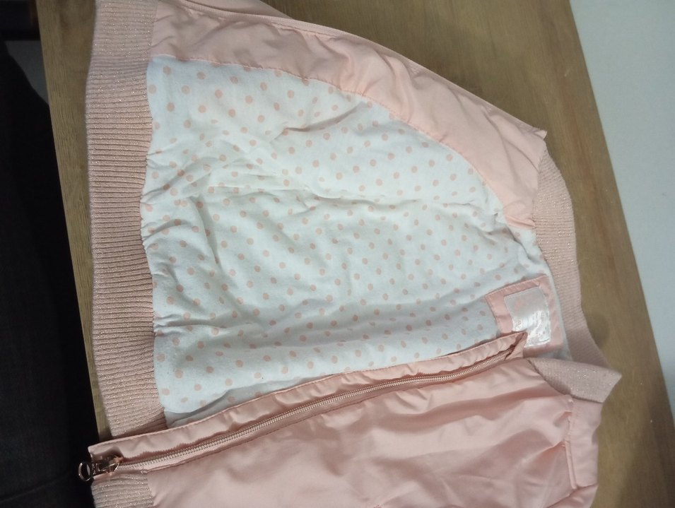 Kız Çocuk Pembe Fermuarlı İnce Mont - Görsel 2