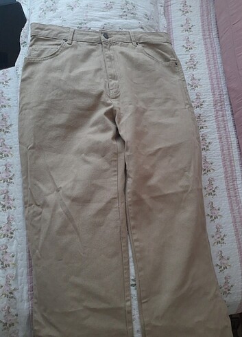 44 Beden Koton Camel Bol Pantolon Jean