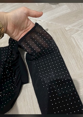 Diğer Siyah Taşlı Street Wear Tayt
