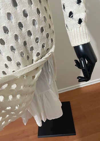 Uzun V Yaka Örgü Kadın ikili elbise - Görsel 3