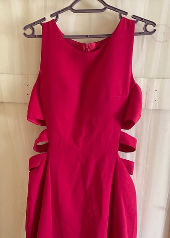 Pembe Drapeli Uzun Abiye Elbise - Görsel 3