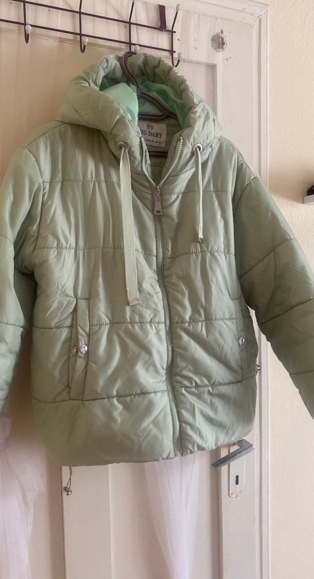 Kadın Pastel Renkli Fermuarlı Midi Mont - Görsel 2