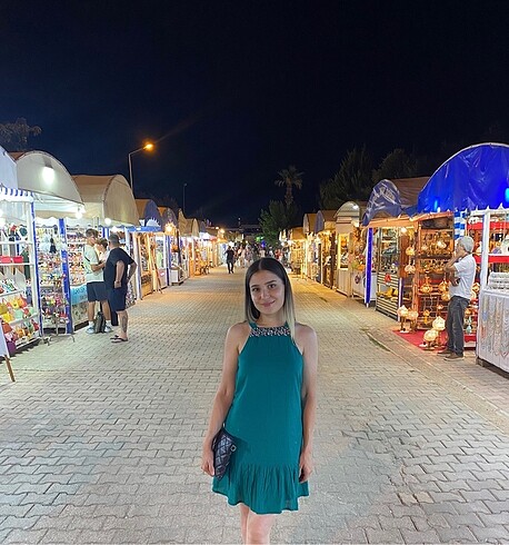s Beden Yeşil Elbise