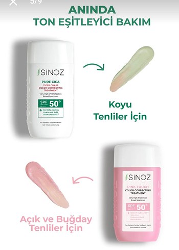  Beden SiNOZ Pure Cica SPF 50+ Ton Eşitleyici Güneş Kremi