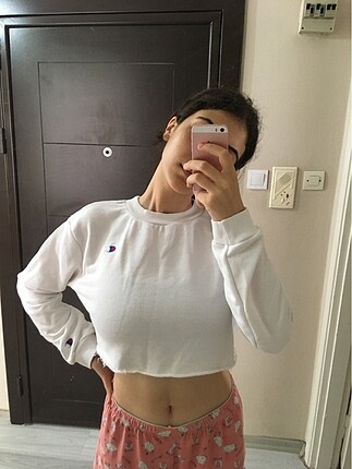 champion crop sweatshirt IKI RENK