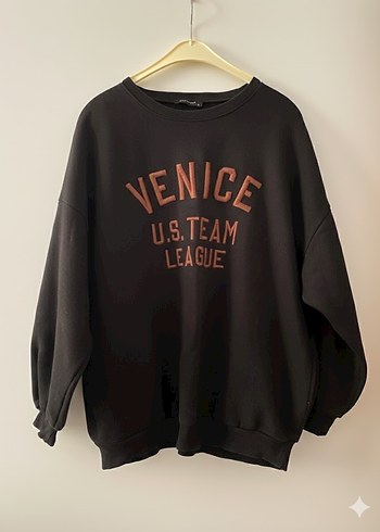 Siyah Baskılı Kadın Sweatshirt