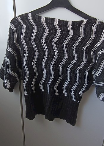 Diğer Gri Zebra Desenli Triko Kadın Kazak