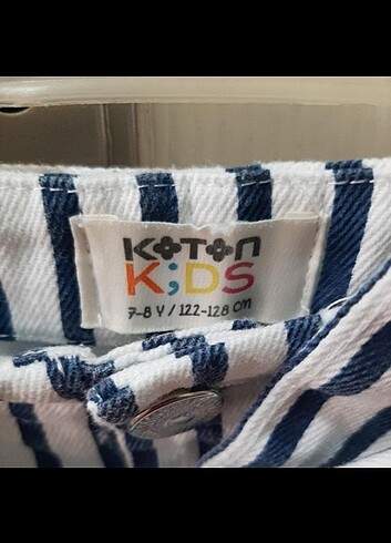 7 Yaş Beden koton kids lacivert çizgili sort 7-8 yas