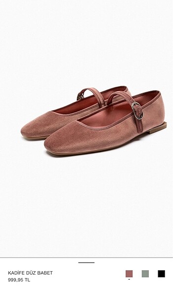 Zara ZARA KADİFE BABET