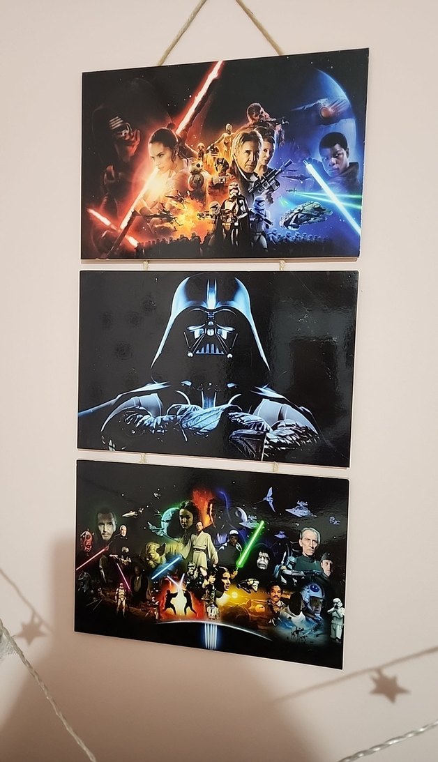 Star Wars Temalı 3 Parça Duvar Tablosu - Görsel 2
