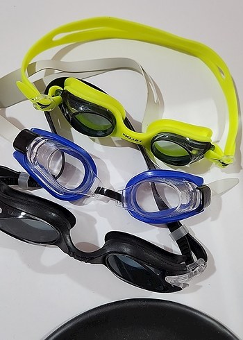 Renkli Mavi Biker Yüzme Gözlüğü ve Silikon Bone - Görsel 4