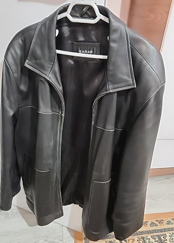 Sarar Siyah Deri Fermuarlı Erkek Ceket - Görsel 3
