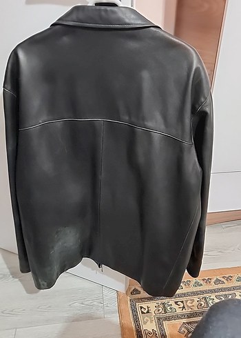 Sarar Siyah Deri Fermuarlı Erkek Ceket - Görsel 5