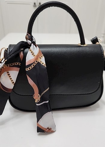 Kemerli Siyah Deri Kadın Çanta - Görsel 3