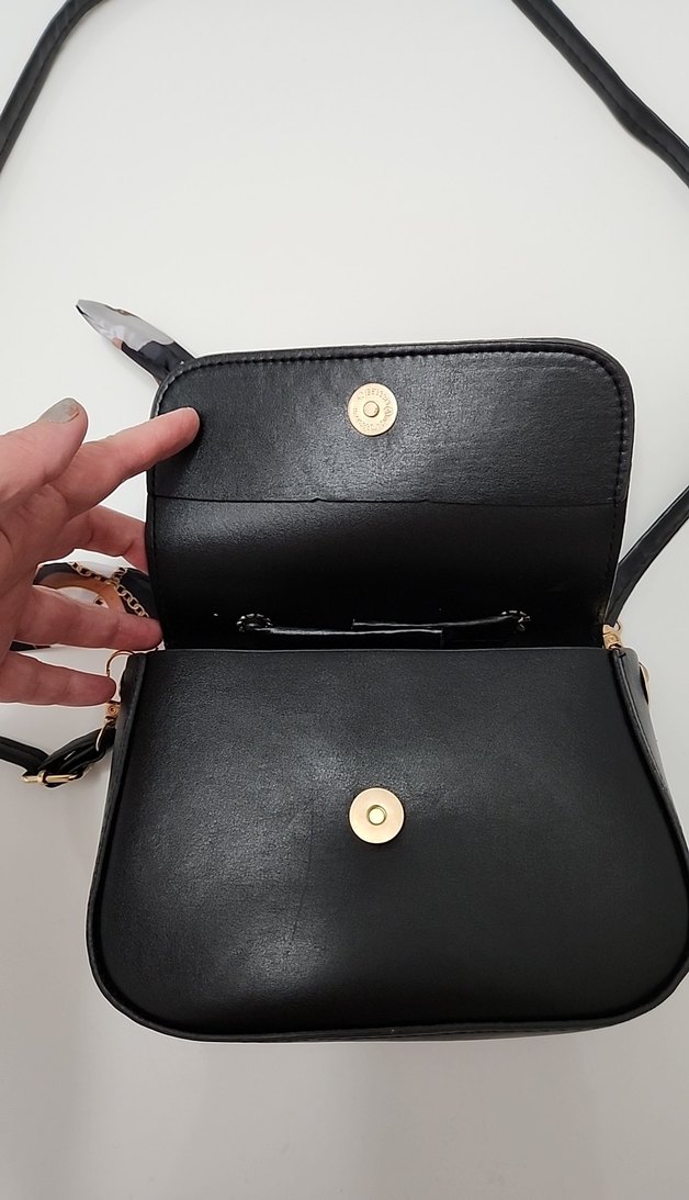 Kemerli Siyah Deri Kadın Çanta - Görsel 5
