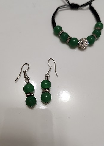 AVENTURİN Doğal taş Kadın Bileklik ve Küpe Seti - Görsel 4