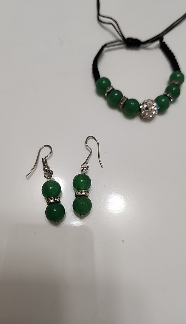 AVENTURİN Doğal taş Kadın Bileklik ve Küpe Seti - Görsel 4