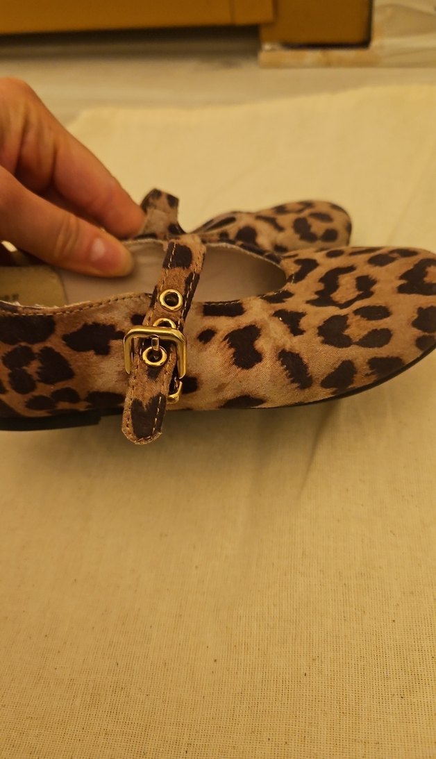 Leopar Desenli Tokalı Kız çocuk Düz Ayakkabı - Görsel 2