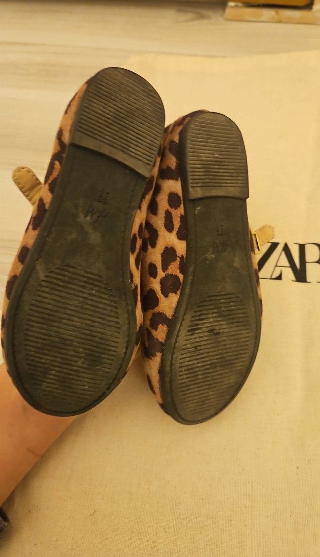 Leopar Desenli Tokalı Kız çocuk Düz Ayakkabı - Görsel 5