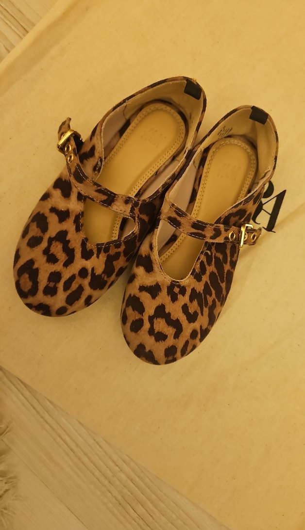 Leopar Desenli Tokalı Kız çocuk Düz Ayakkabı - Görsel 4