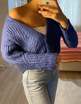 Trendyolmilla Mavi Crop Hırka