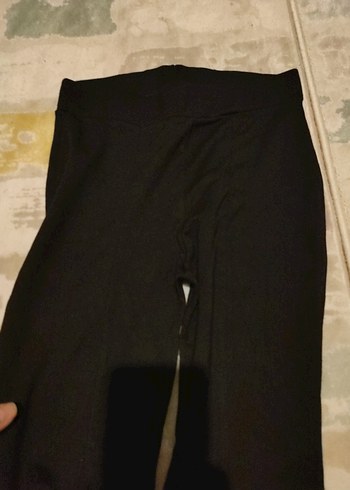 s Beden Siyah Kadın Piliseli Uzun İspanyol Paça Pantolon