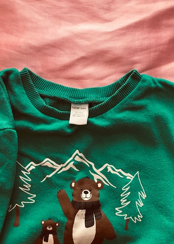 24-36 Ay Beden Yeşil Baskılı Erkek Çocuk Sweatshirt