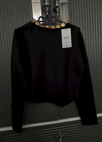 Zara viral metal detaylı triko kazak - Görsel 5