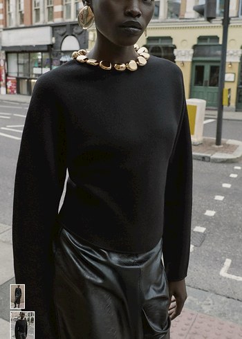 Zara viral metal detaylı triko kazak - Görsel 4