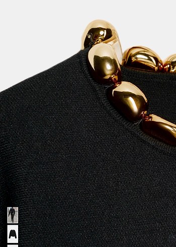 Zara viral metal detaylı triko kazak - Görsel 3