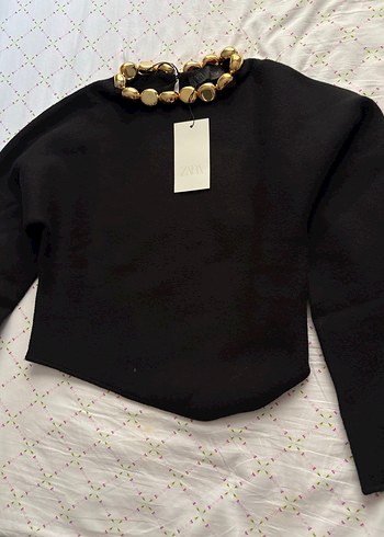 Zara viral metal detaylı triko kazak - Görsel 8