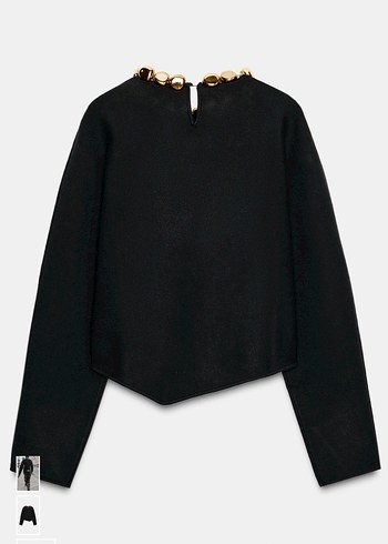 Zara viral metal detaylı triko kazak - Görsel 2