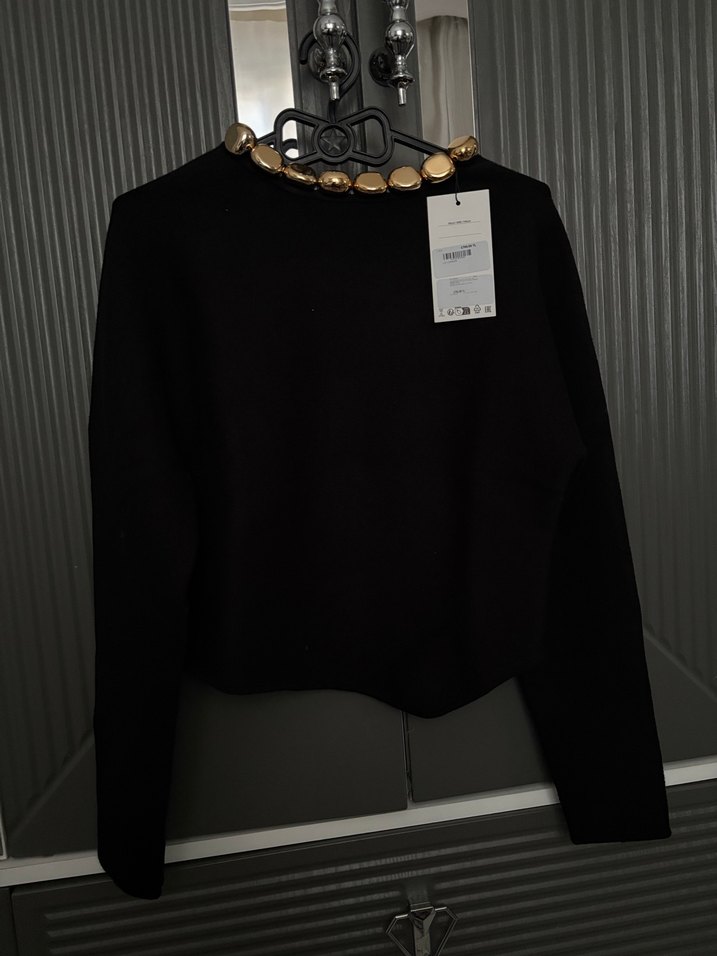 Zara viral metal detaylı triko kazak - Görsel 5