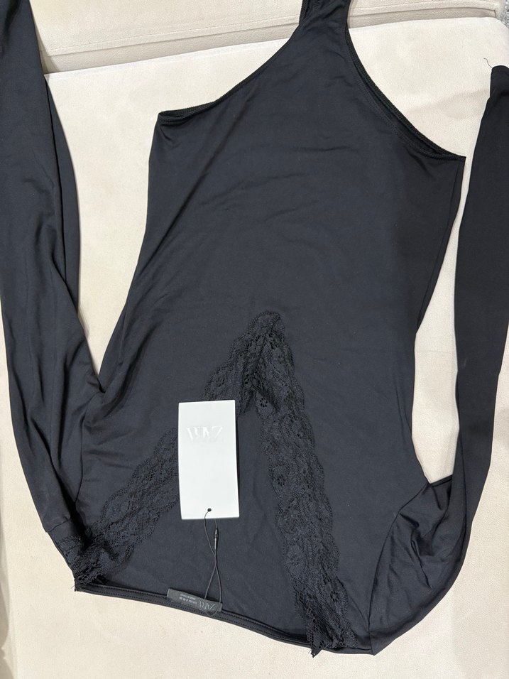 Zara viral dantelli polyamıd body - Görsel 5