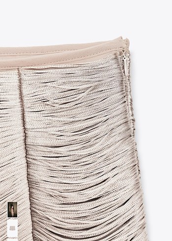 Zara viral püsküllü mini etek - Görsel 4