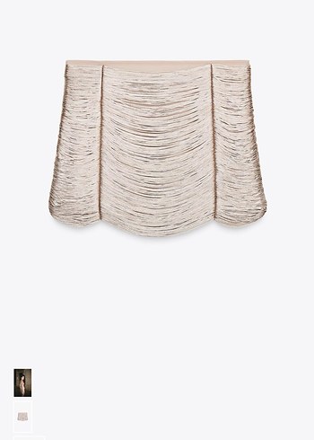 Zara viral püsküllü mini etek - Görsel 3