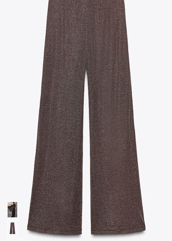 Zara metalik iplikli simli pantolon - Görsel 3