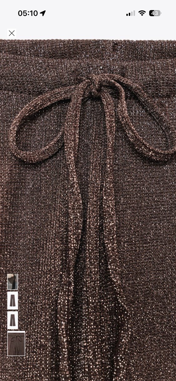 Zara metalik iplikli simli pantolon - Görsel 4