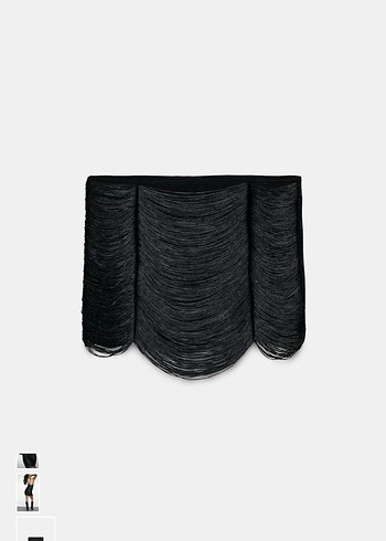 Zara viral püsküllü mini etek - Görsel 2