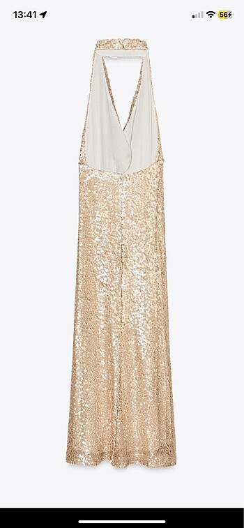 xs Beden Zara payetli midi elbise