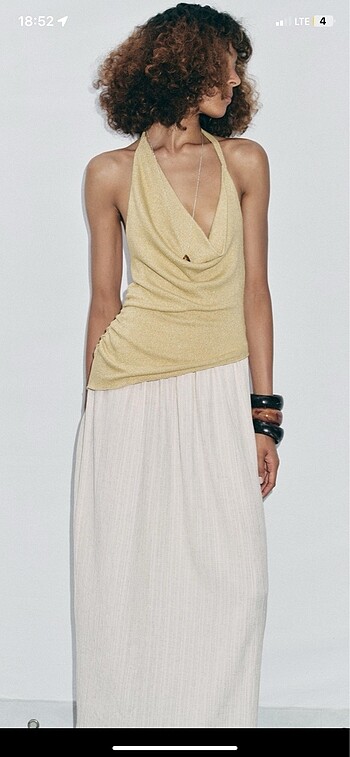 Zara kombinasyonlu halter elbise