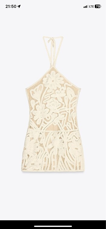 Zara işlemeli halter elbise