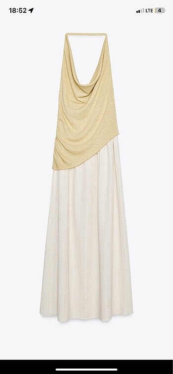 Zara kombinasyonlu halter elbise