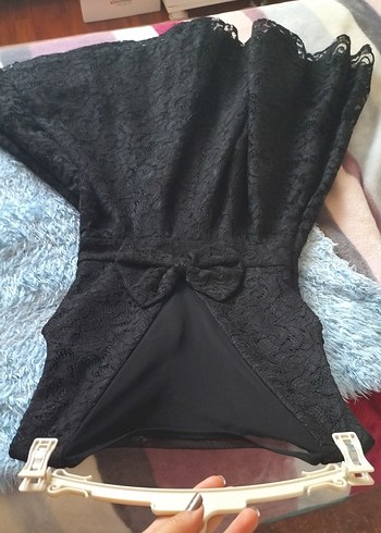 Siyah Dantel Midi Gösterişli Elbise - Görsel 5