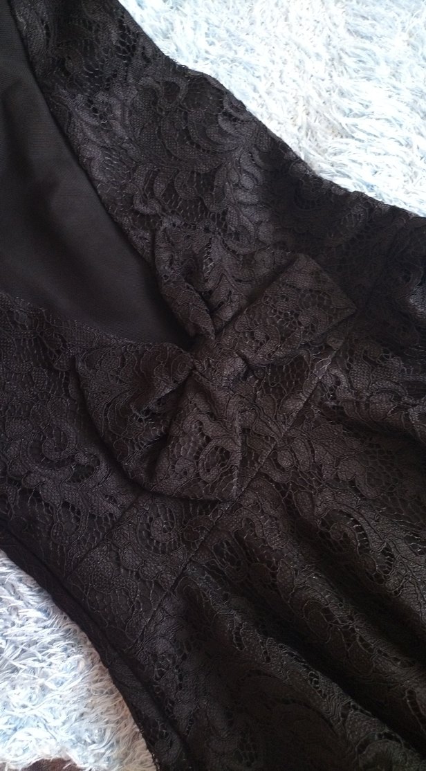 Siyah Dantel Midi Gösterişli Elbise - Görsel 4