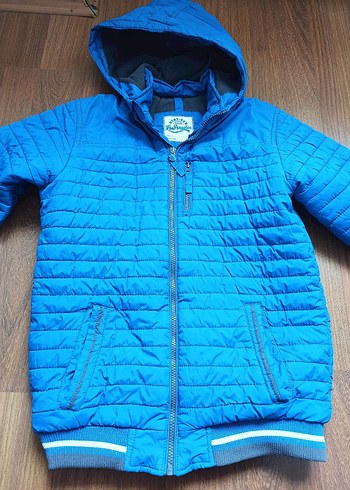 Mavi Kapüşonlu Erkek Çocuk Mont - Görsel 2