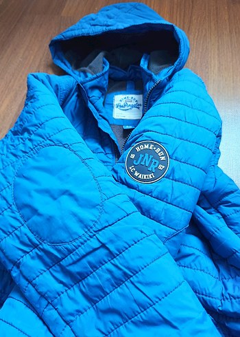 Mavi Kapüşonlu Erkek Çocuk Mont - Görsel 11